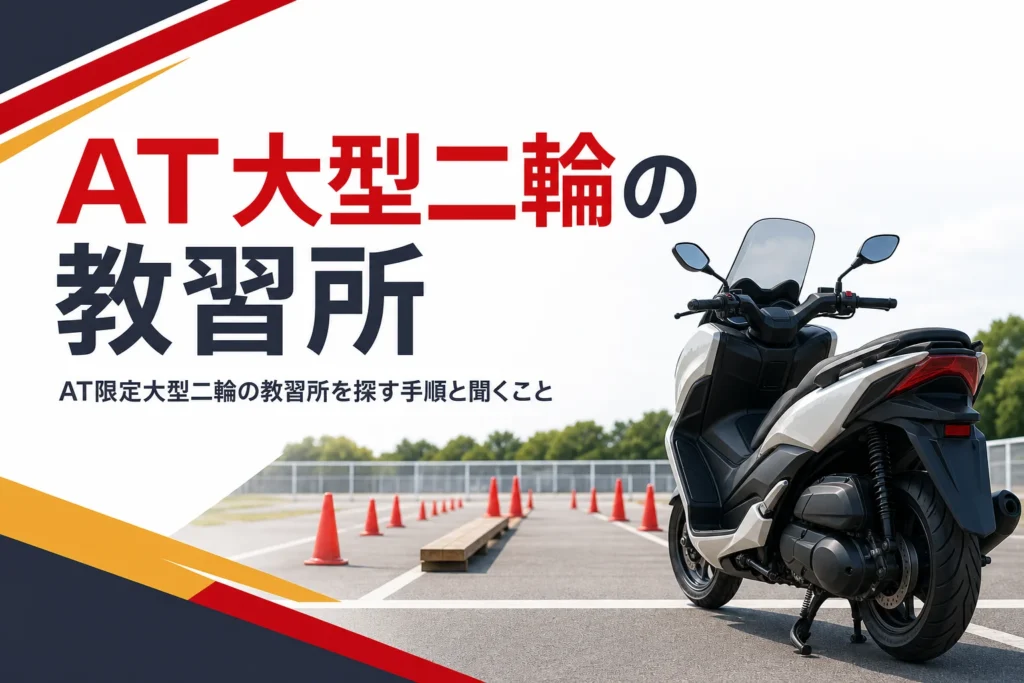 AT限定大型二輪の教習所の探し方と問い合わせで聞くことを紹介する記事のアイキャッチ