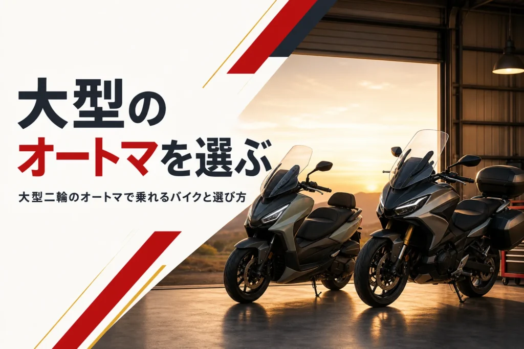 大型二輪のオートマ限定で乗れるバイクとATの大型バイクの選び方を紹介する記事のアイキャッチ