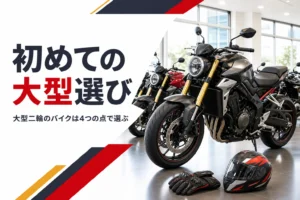 初めての大型二輪のバイクを選ぶ時に見るポイントを紹介する記事のアイキャッチ