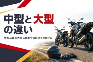 中型二輪と大型二輪の違いを、昔の呼び方と今の区分で紹介する記事のアイキャッチ