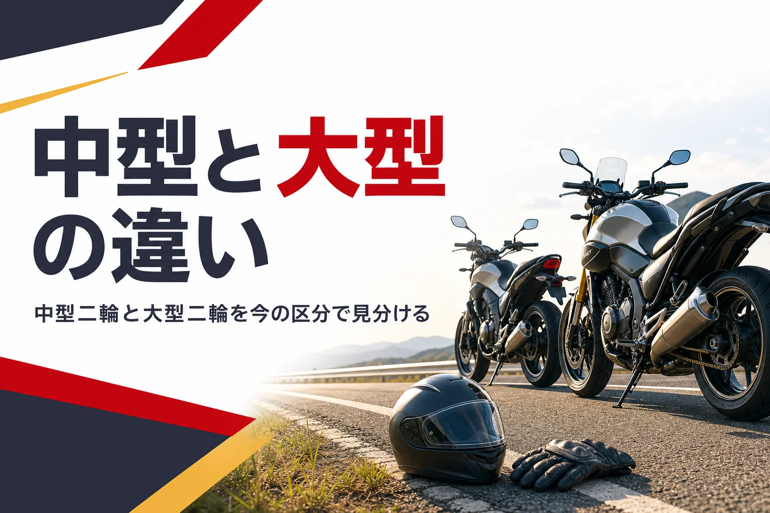中型二輪と大型二輪の違いを、昔の呼び方と今の区分で紹介する記事のアイキャッチ