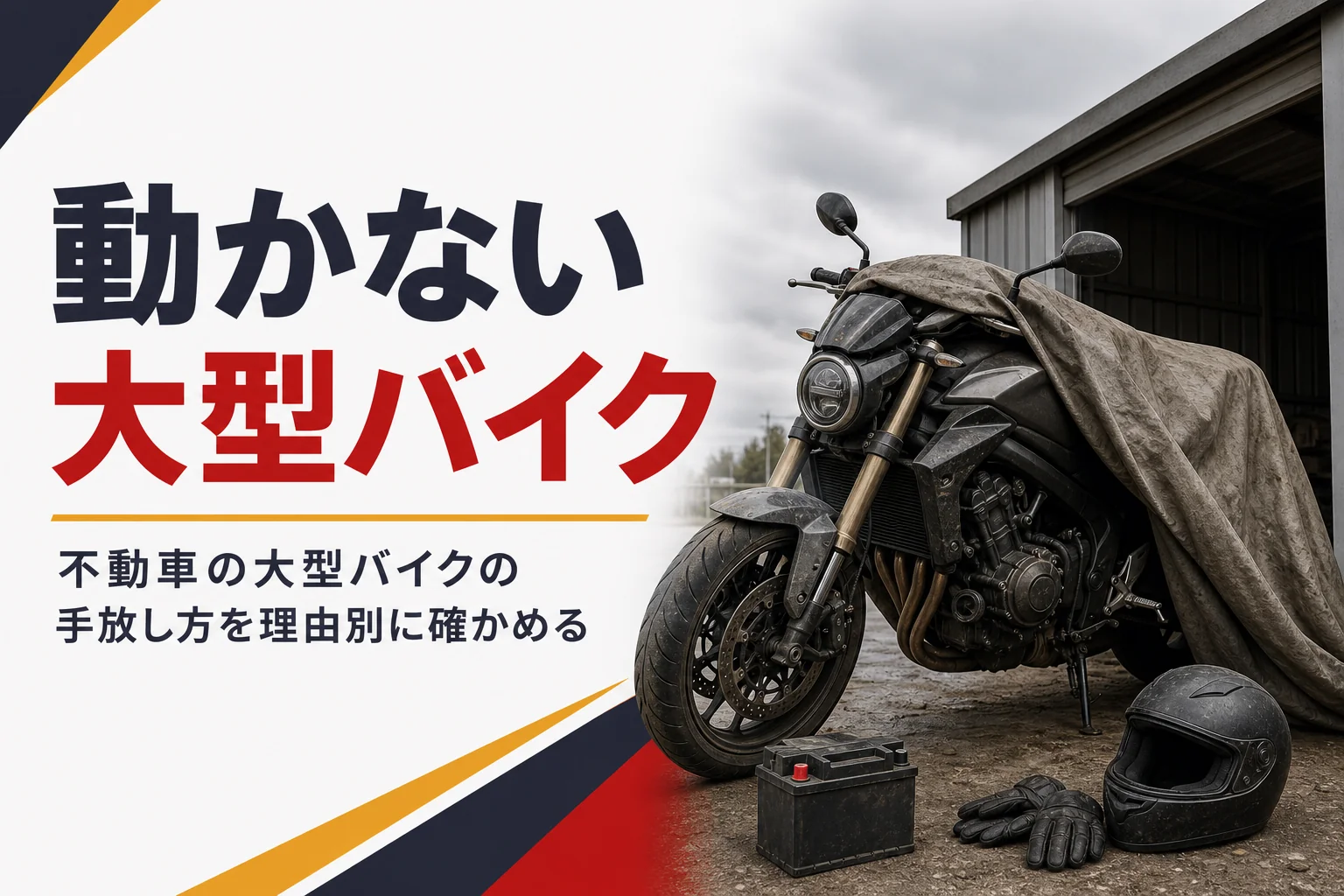 動かない大型バイク(不動車)や事故車の手放し方を紹介する記事のアイキャッチ