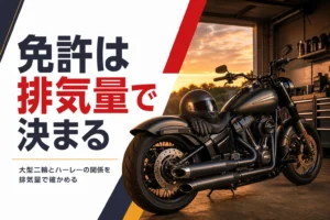 ハーレーに乗るのに大型二輪免許が要るかを排気量で確かめる記事のアイキャッチ