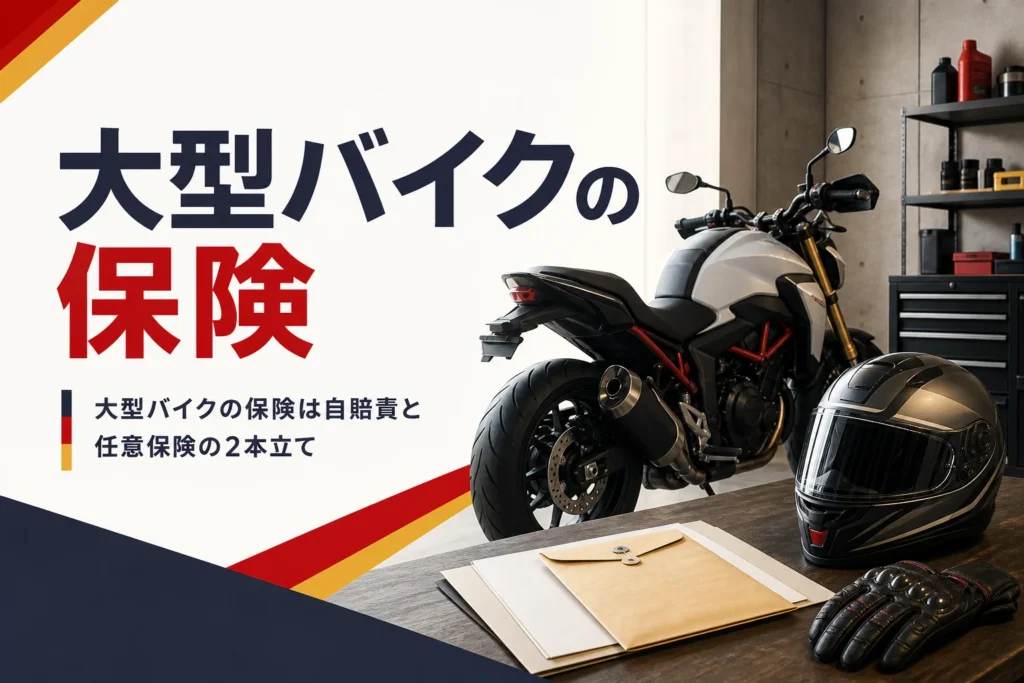 大型バイクの自賠責保険と任意保険の違いと入り方を紹介する記事のアイキャッチ