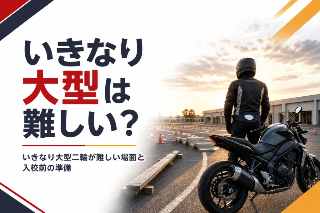 いきなり大型二輪は難しいのか、取れる人の共通点と入校前の準備を紹介する記事のアイキャッチ