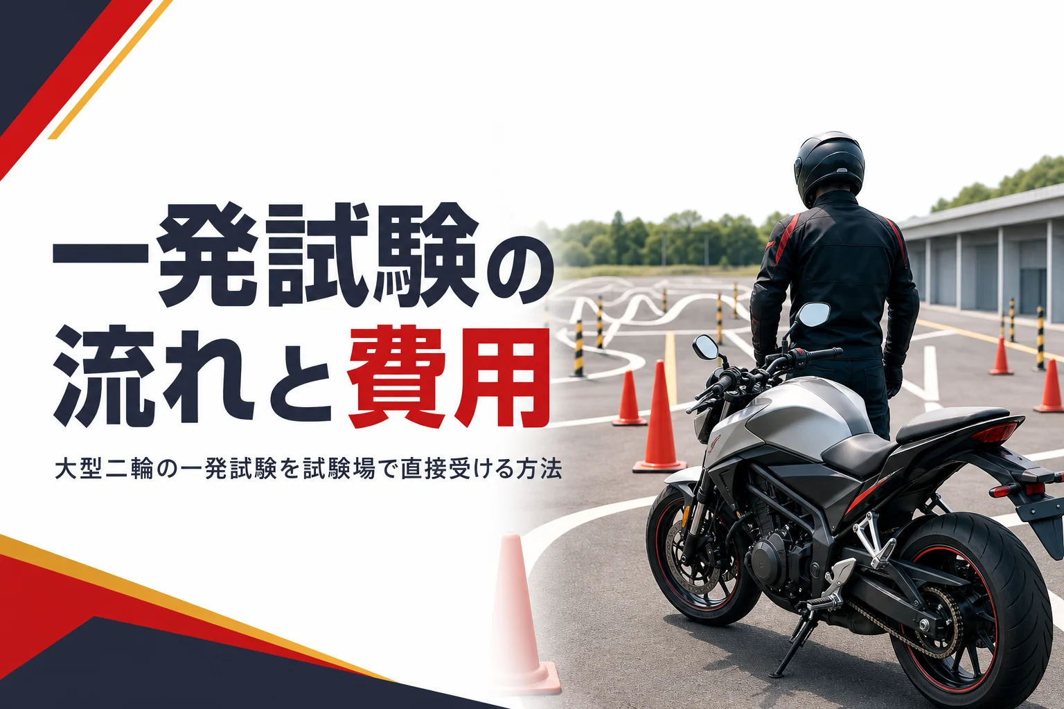 大型二輪の一発試験を試験場で直接受ける流れと費用を紹介する記事のアイキャッチ