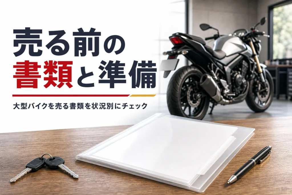大型バイクを売る時に必要な書類と準備を紹介する記事のアイキャッチ