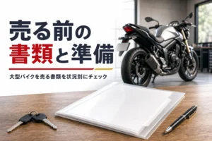 大型バイクを売る時に必要な書類と準備を紹介する記事のアイキャッチ