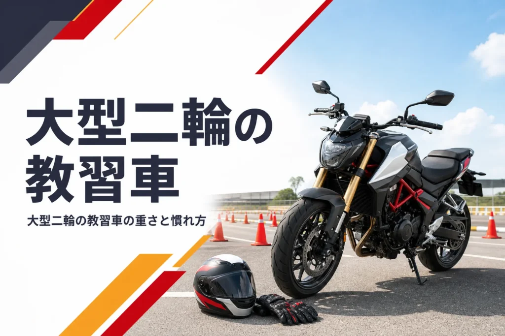 大型二輪の教習車の特徴と慣れ方を紹介する記事のアイキャッチ