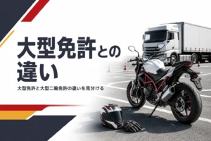 大型免許と大型二輪免許の違いを紹介する記事のアイキャッチ