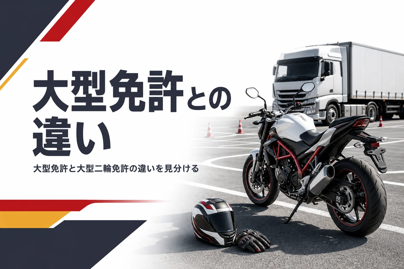 大型免許と大型二輪免許の違いを紹介する記事のアイキャッチ