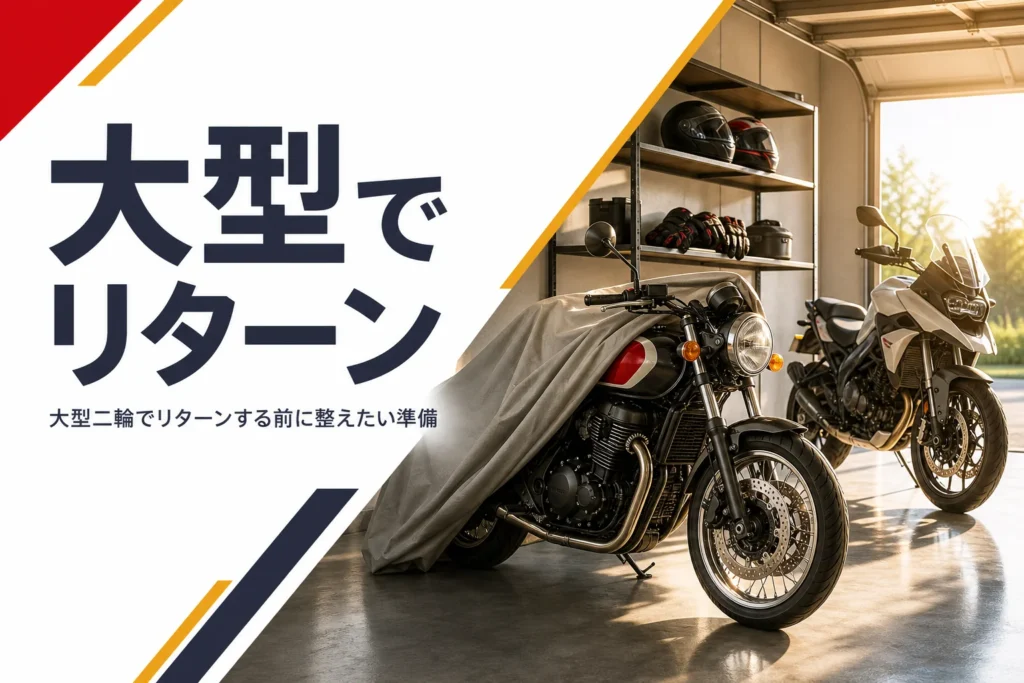久しぶりにバイクに戻るリターンライダーが大型二輪を目指す時の準備を紹介する記事のアイキャッチ